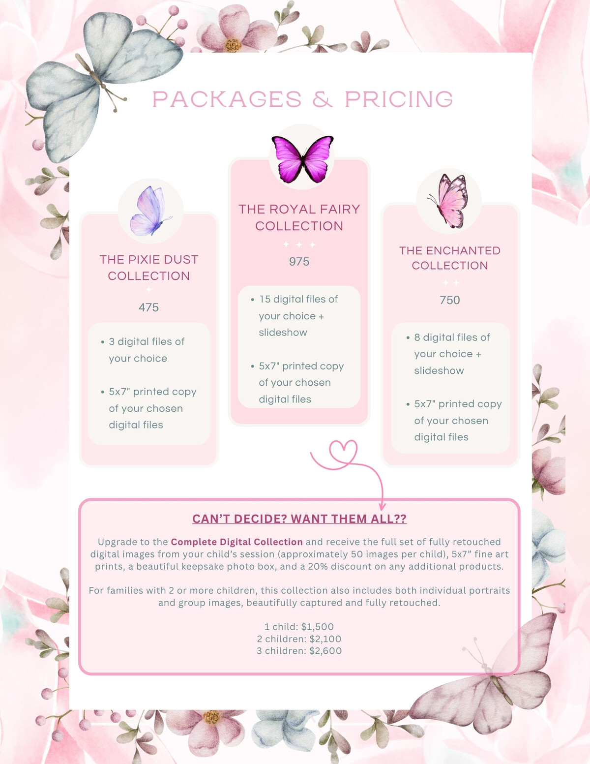 fairy packages pricing page 1
